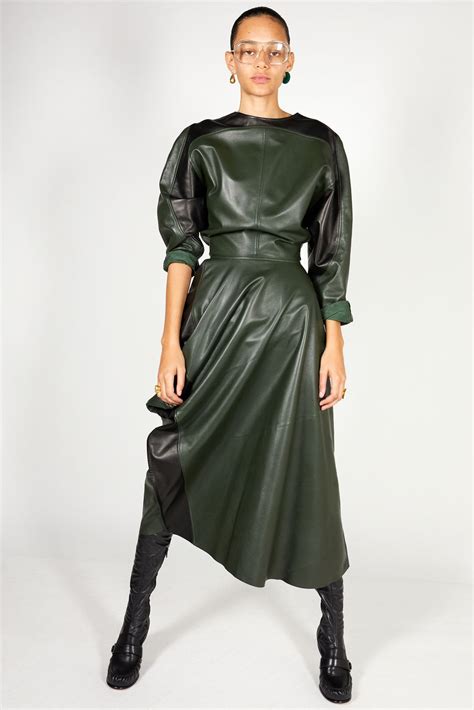 celine leather dress green|celine dresses and skirts.